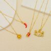 Wholesale Three-Dimensional Chili Crab Stainless Steel Oil Drop Necklace