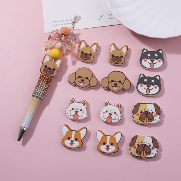 Wholesale 10pcs Husky Dog Straight-Hole Beads DIY Accessories