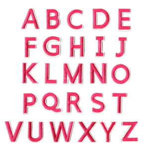 Rose red letters set of 26