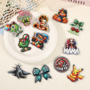 Wholesale DIY Acrylic Flatback with Cartoon Monster Powder