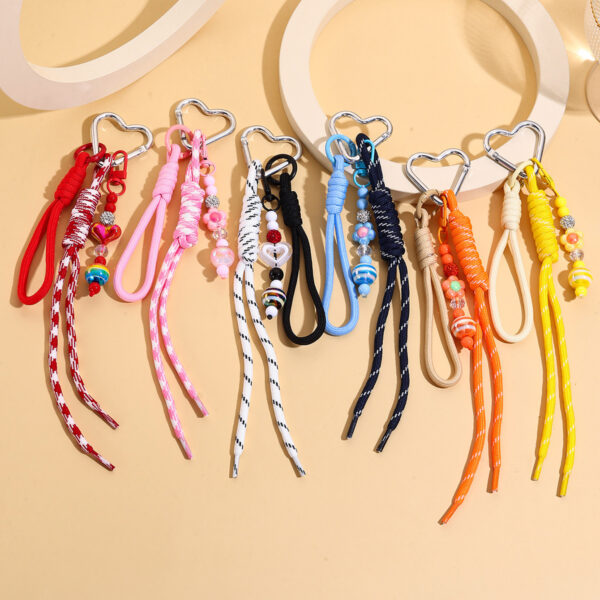 Wholesale Colorful Dopamine Hand-Woven Lanyard Keychain Braided Rope
