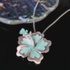 Wholesale Luminous Flower Silver Petal Necklace