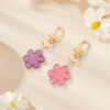 Wholesale Colorful resin glitter flower petal series keychain