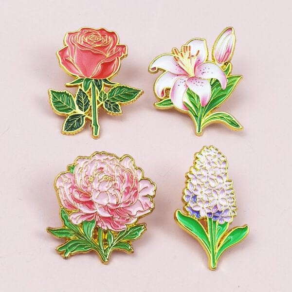 Wholesale Beautiful rose tulip flower metal brooch