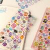 Wholesale 3D Embossed Stickers Cartoon Stereo Hollow Crystal Diamond Children's Decorative Stickers Cute Girl Japanese Style