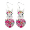Wholesale Easter Cute Rabbit Flower Easter Egg Acrylic Earrings