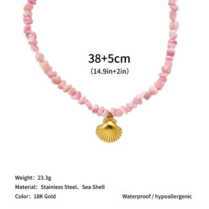 Natural pink scallop fan - in stock