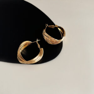 French cross geometric ear ring