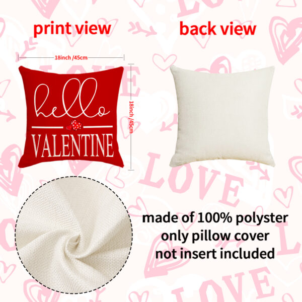 Wholesale Valentine's Day Linen Plaid Printed Love Waist Pillowcase