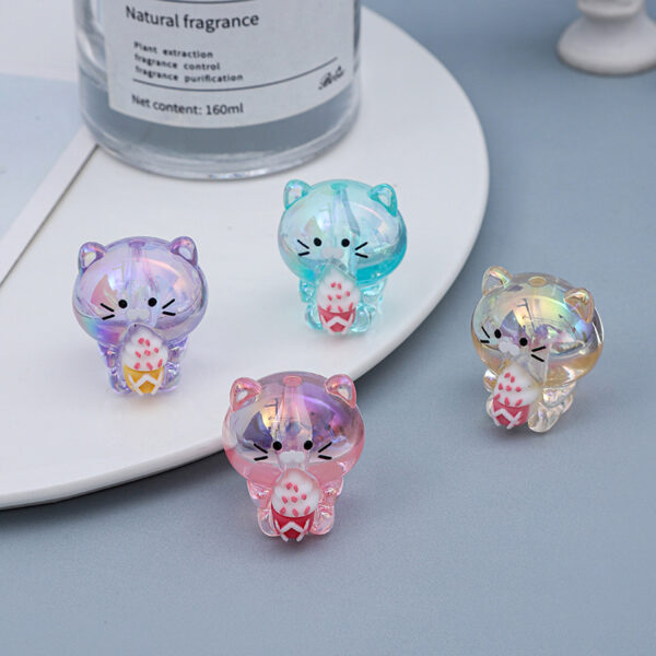 Wholesale DIY Acrylic Silicone Accessories Perforated Bracelet Phone Chain Hanging Ring Jewelry Decoration Baroque Style Loose Beads Cute and Fun