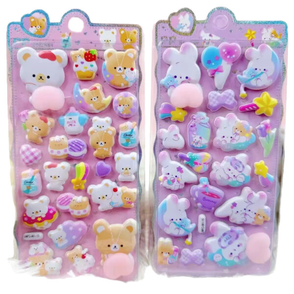 Wholesale Peach Squeezable Stickers, 3D Embossed Stickers for Girls and Children, Bubble Stickers for Decorating Phones and Water Bottles, DIY Stickers