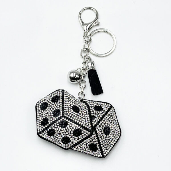 Wholesale diamond-studded dice keychain pendant bag accessory