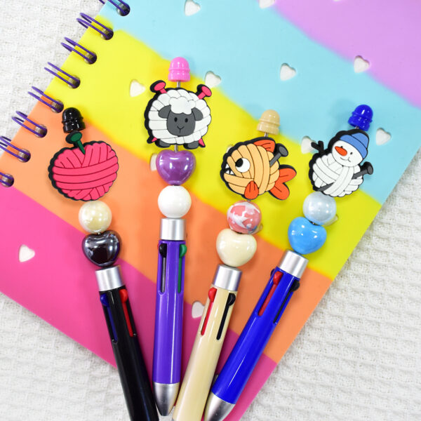 Wholesale 100pcs Wool Animal Series String Pen Beads Pvc Double-Sided Beads