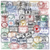 Wholesale 60pcs transparent vintage postmark stickers Waterproof Vinyl Stickers