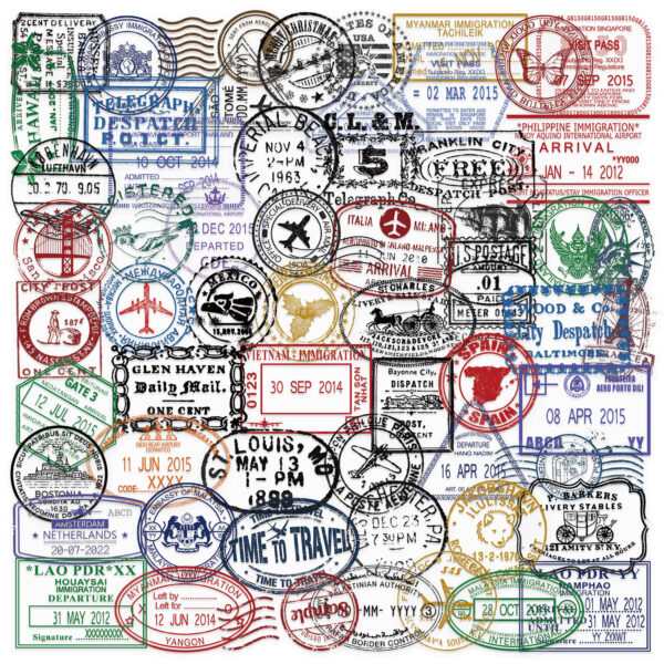 Wholesale 60pcs transparent vintage postmark stickers Waterproof Vinyl Stickers
