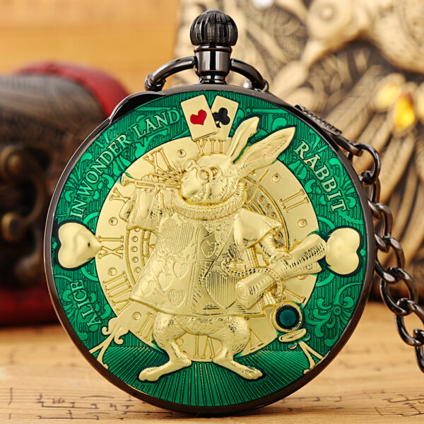 Wholesale Retro Creative Cartoon Rabbit Poker Music Octave Box Pocket Watch