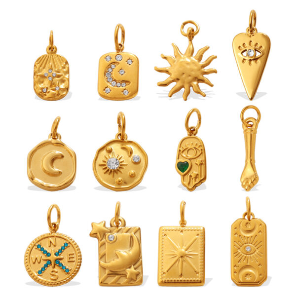 Wholesale Vintage Symbol Multi Style Sun Moon Eye Necklace Pendant Accessories