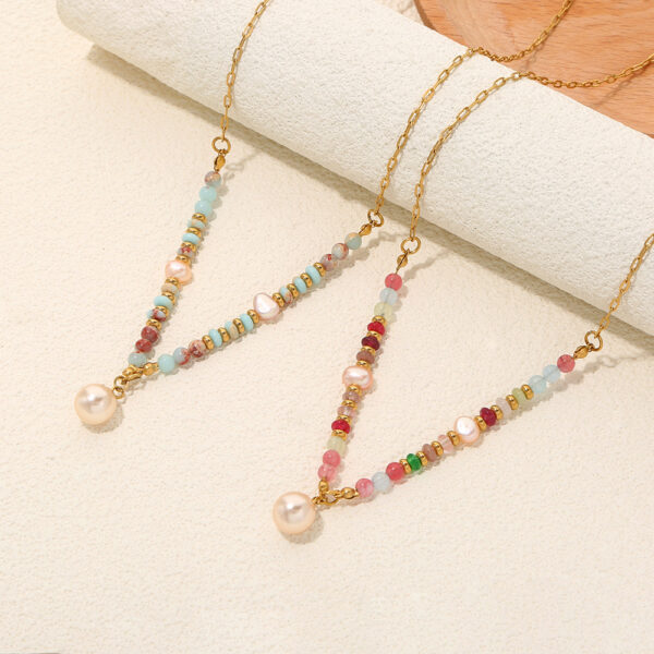 Wholesale Cherry Beaded Pearl Flower Pendant Necklace