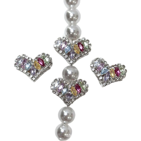 Wholesale 10pcs Colored gemstone heart-shaped straight hole zircon beads