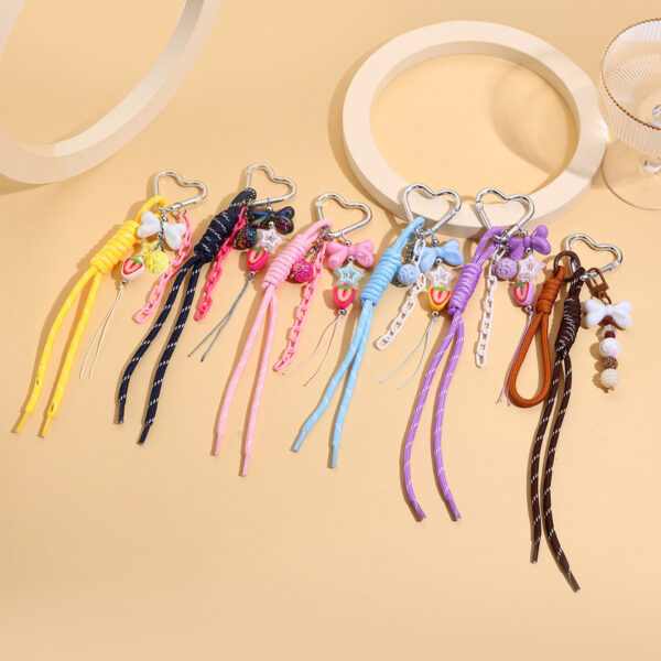 Wholesale Colorful Dopamine Hand-Woven Lanyard Keychain Braided Rope