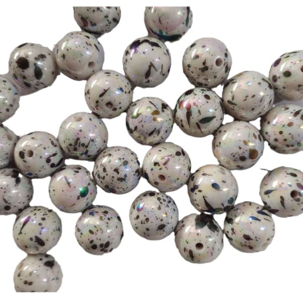 Wholesale 5pcs 20mm Acrylic Colored Black Ink-splashed Printed Beads