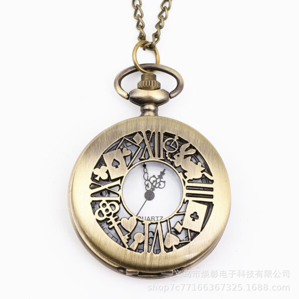 Wholesale Quartz hanging watch hollowed out rabbit cartoon pocket watch