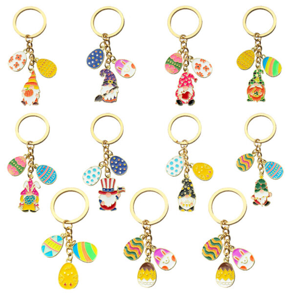 Wholesale Cute Carnival Easter Egg Sleeper Hat Dwarf Keychain