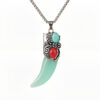 O1CN014iJXtj2IVKiSLSzmG_3919529291-0-cib Wholesale Turquoise Luminous Wolf Tooth Stainless Steel Chain Men's Pendant
