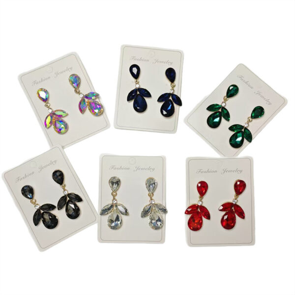 O1CN014kkEHW276dqLUsNr4_2221154257748-0-cib Wholesale Cross-Border Amazon Hot-Selling Diamond-Encrusted Earrings, Multi-Layered Leaf Earrings, High-End Earrings Wholesale Earrings