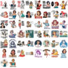Wholesale 50pcs Cartoon Women's Quotes Graffiti Waterproof Vinyl Stickers