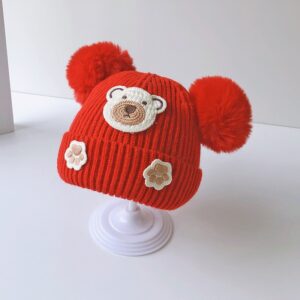 Winter paw print plus velvet-red
