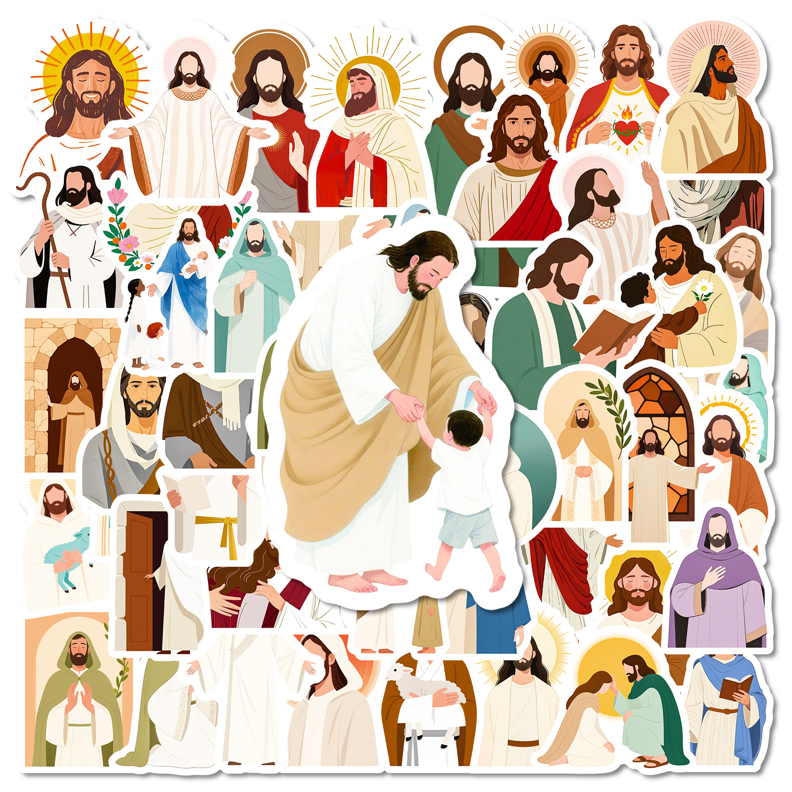 Wholesale Simple Illustrations of Characters Cartoon Stickers DIY Mobile Phone