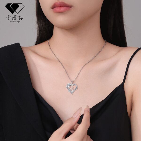 Wholesale Valentine's Day heart-shaped rose pendant 26 English letter necklace
