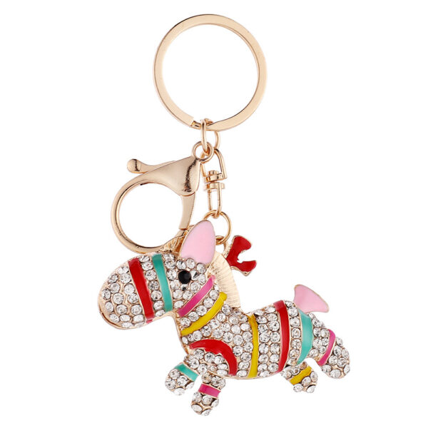 Wholesale Rhinestone Zebra Fully Studded Alloy Keychain