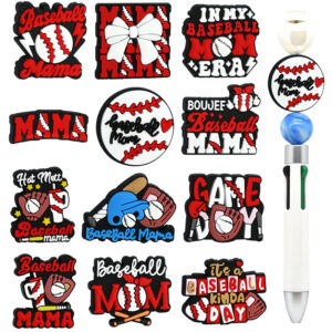 Wholesale Random 100pcsCartoon Baseball Sports Beads Focus Beads