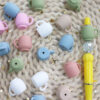 Wholesale 10pcs Three-dimensional Cup Creative Baby Teething Round Beads DIY Accessories Silicone Printed Beads