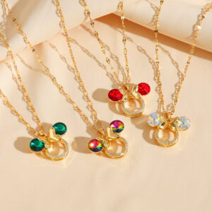 Wholesale Light Luxury Full Diamond Necklace Titanium Steel Necklace Jewelry