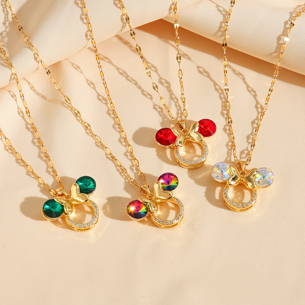 Wholesale Light Luxury Full Diamond Necklace Titanium Steel Necklace Jewelry
