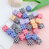 Wholesale 10pcs colorful checkerboard printed square acrylic beads