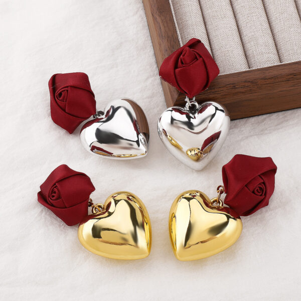 Wholesale Valentine's Day Rose Love Earrings