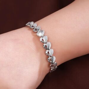 Love half hollow bracelet-silver