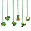Wholesale Green Shamrock Hat Bead Chain Pendant Necklace St. Patrick's Day