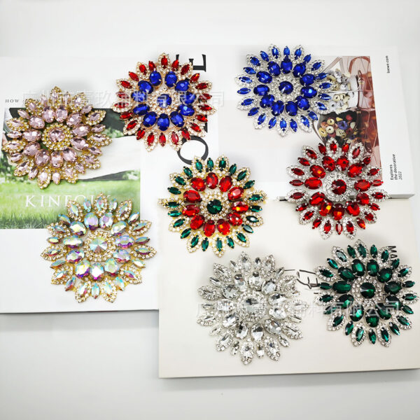 Wholesale Diamond inlaid with colorful sunflower eyes DIY Patches
