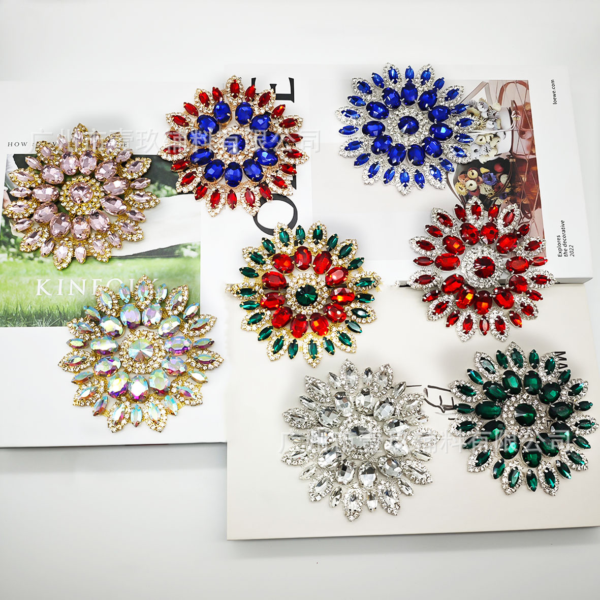 Wholesale Diamond inlaid with colorful suower eyes DIY Patches