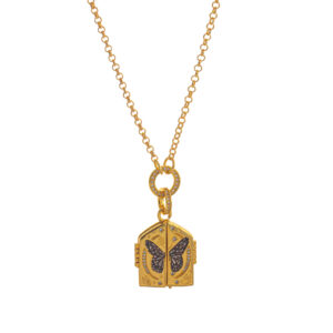 Butterfly opening and closing necklace