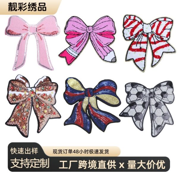 Wholesale Colorful and diverse bow embroidery DIY Patches