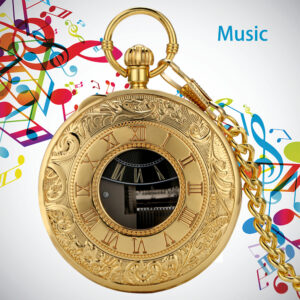Golden Music Pocket Watch-Sky City