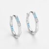Wholesale Style Turquoise Bamboo Earrings, Niche Simple Hoops