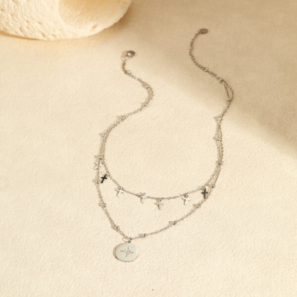 O1CN01546D5o29BL4pAZHLu_2211762048029-0-cib Wholesale Titanium Steel Necklace Cross Star Round Stainless Steel Necklace