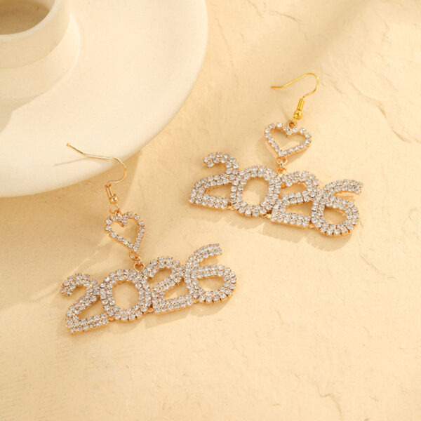 Wholesale 2026 Digital Full Diamond Earrings